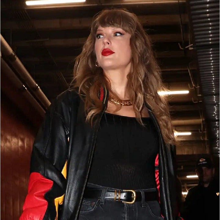 Taylor Swift Chiefs Leather Bomber Jacket - Echo Leather