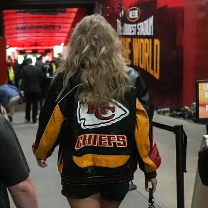 Taylor Swift Chiefs Leather Bomber Jacket - Echo Leather