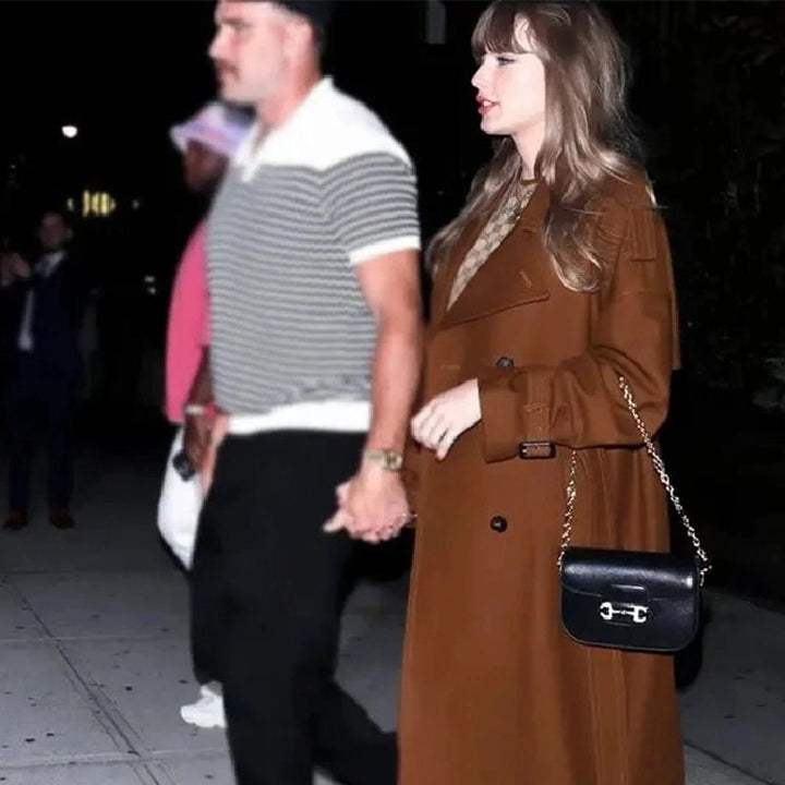 Taylor Swift Oversized Brown Trench Coat - Echo Leather