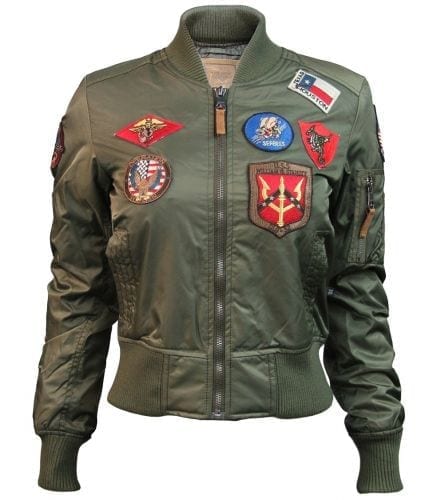 MA-1 Miss Top Gun Bomber Jacket With Patches | Echo Leather