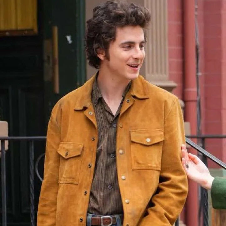 Timothée Chalamet A Complete Unknown Brown Suede Leather Jacket - Echo Leather