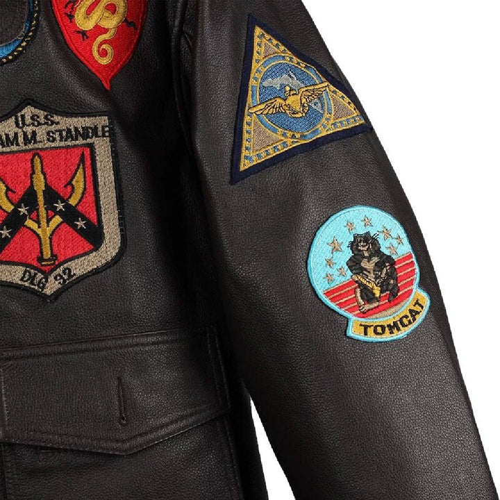 Tom Cruise Maverick Top Gun Fur Collar Leather Jacket - Echo Leather