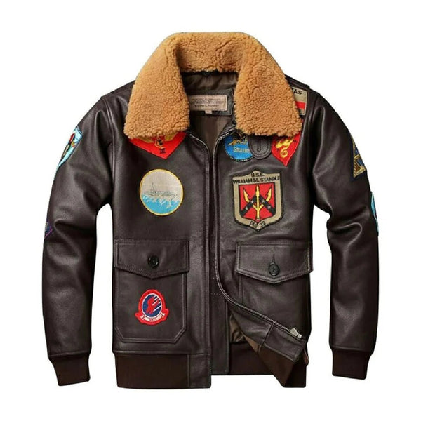 Tom Cruise Maverick Top Gun Fur Collar Leather Jacket - Echo Leather