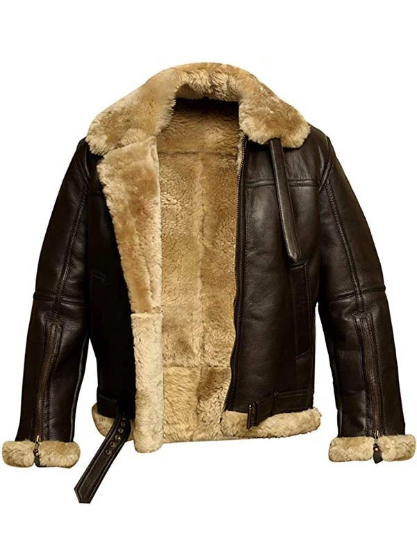 Tom Hardy Dunkirk Farrier Aviator Shearling Leather Jacket - Echo Leather
