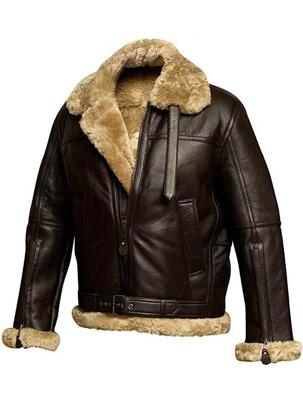 Tom Hardy Dunkirk Farrier Aviator Shearling Leather Jacket - Echo Leather