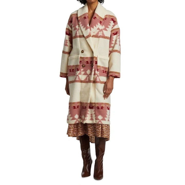 Yellowstone Beth Dutton Pink Printed Coat - Echo Leather