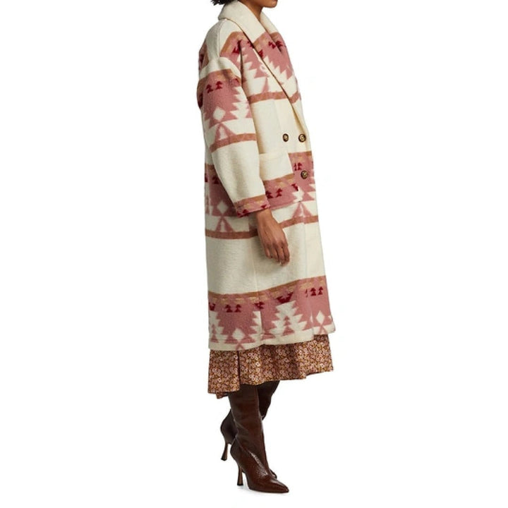 Yellowstone Beth Dutton Pink Printed Coat - Echo Leather
